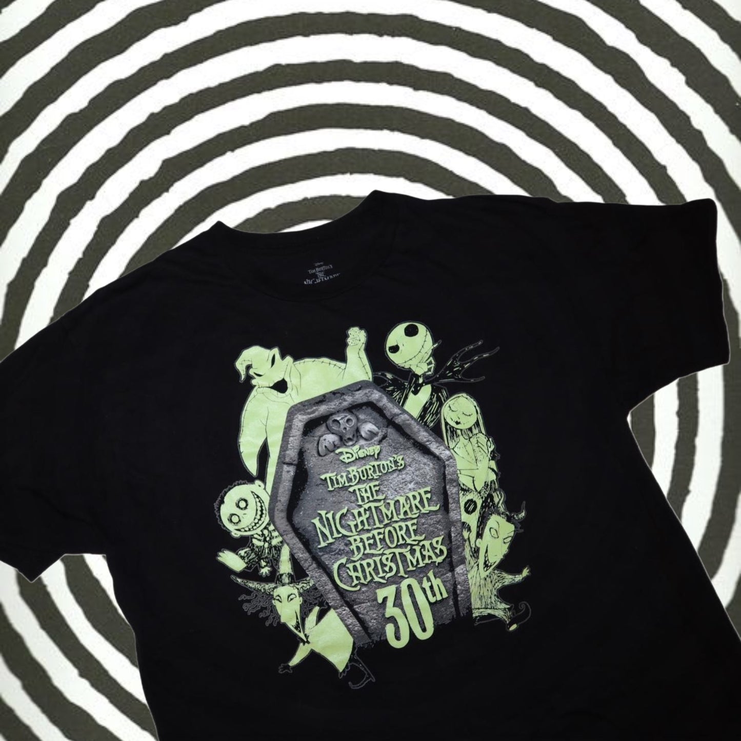 The Nightmare Before Christmas 30th Anniversary Glow-In-The-Dark Tombstone T-Shirt Hot Topic Exclusive -XL