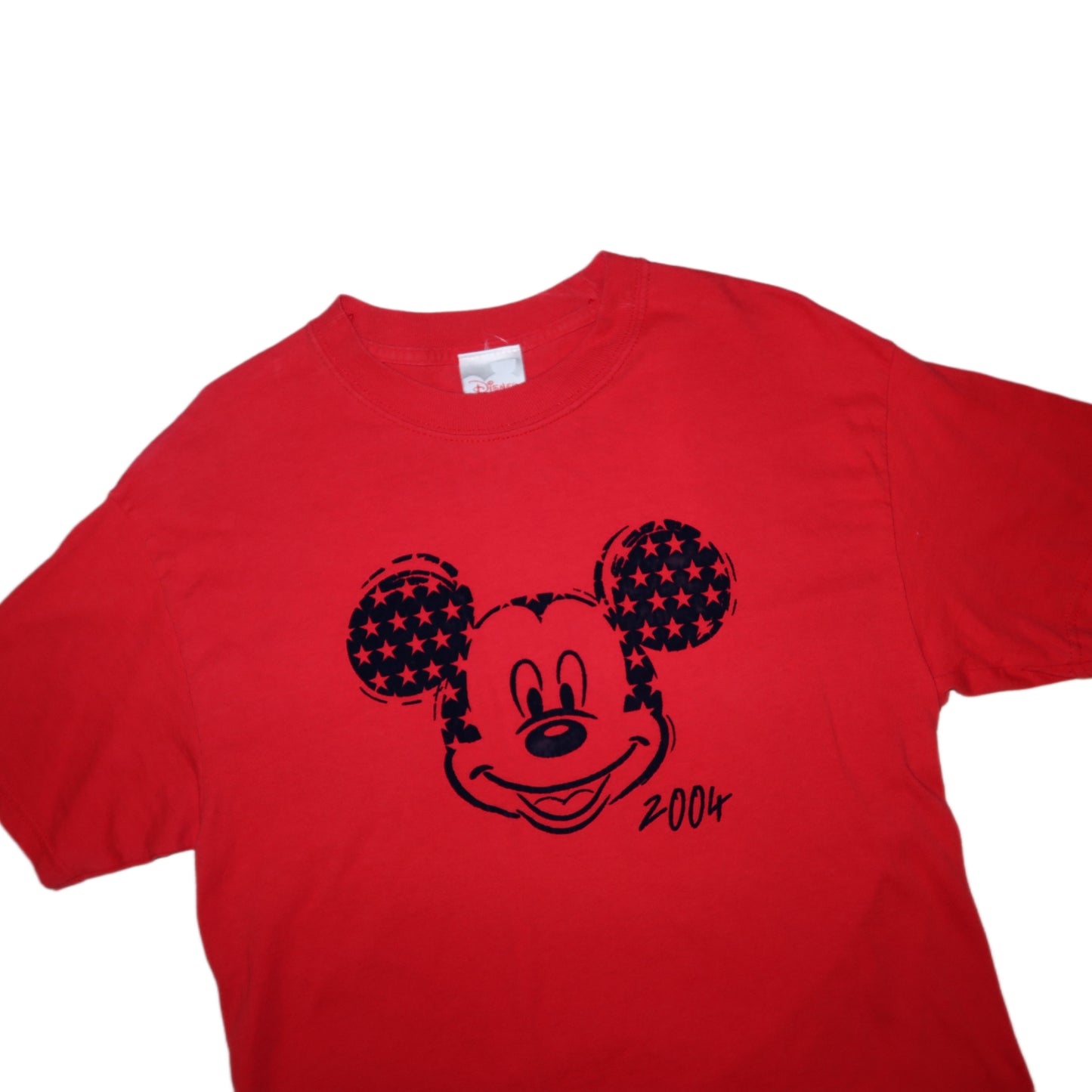 Disney Store 2004 Red & Blue Felt Mickey Mouse T-Shirt -Medium