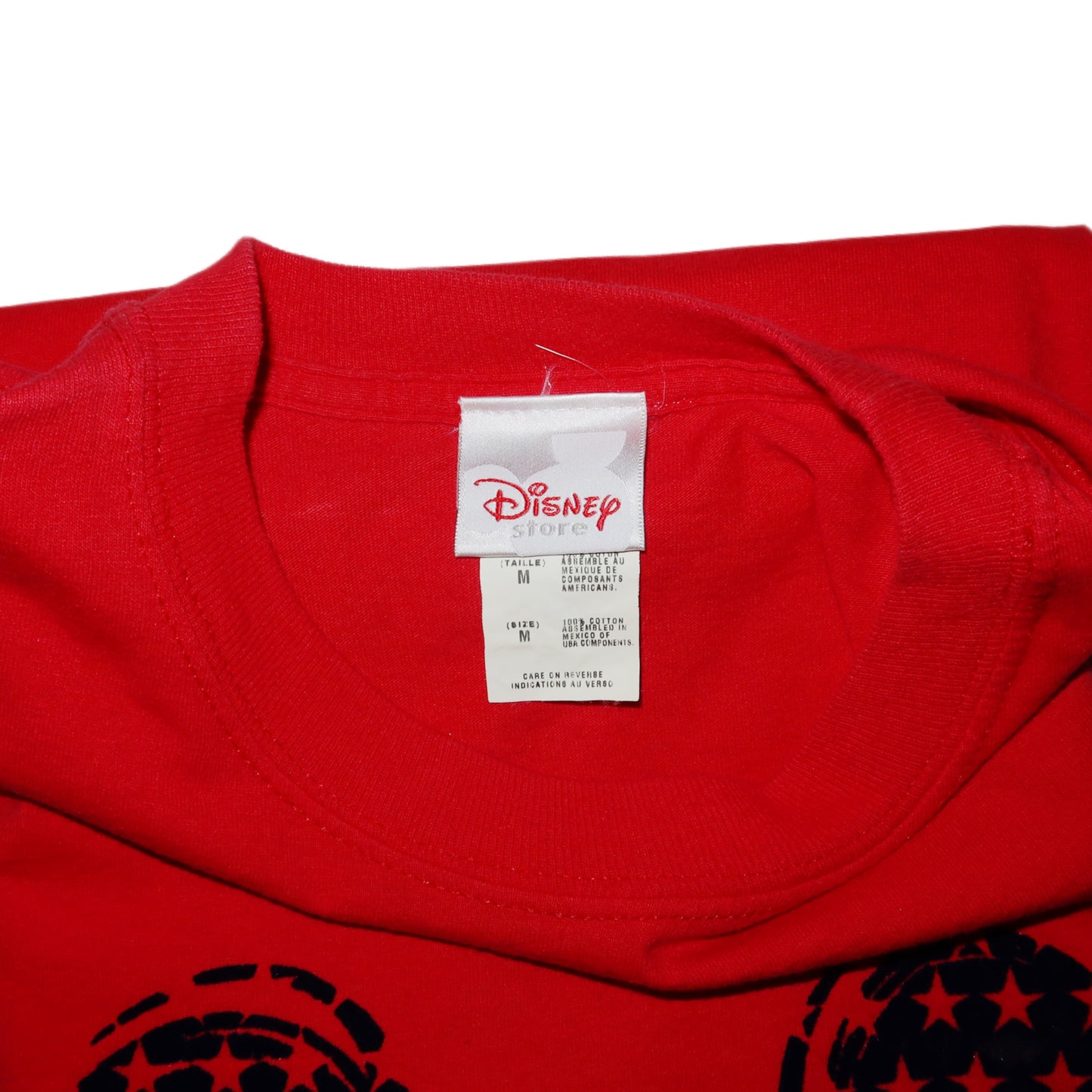 Disney Store 2004 Red & Blue Felt Mickey Mouse T-Shirt -Medium