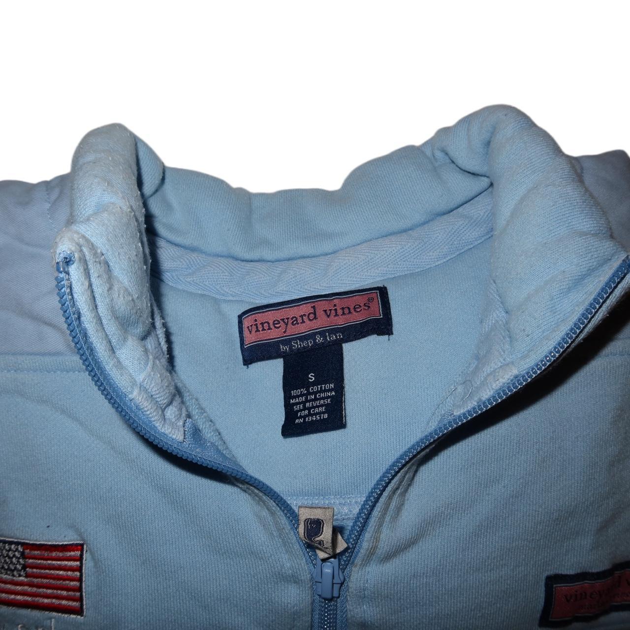 Vineyard Vines Shep Shirt 1/4 Zip Pullover Sweater USA Flag Men’s -Small