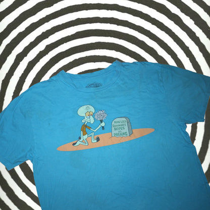 SpongeBob SquarePants Here Lies Squidward's Hopes and Dreams Blue T-Shirt -XL