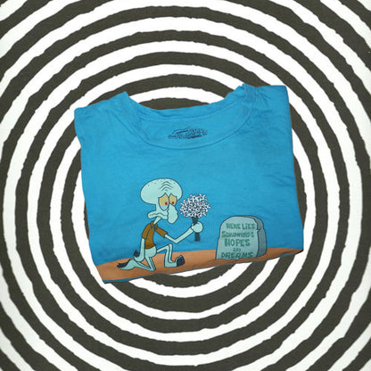 SpongeBob SquarePants Here Lies Squidward's Hopes and Dreams Blue T-Shirt -XL