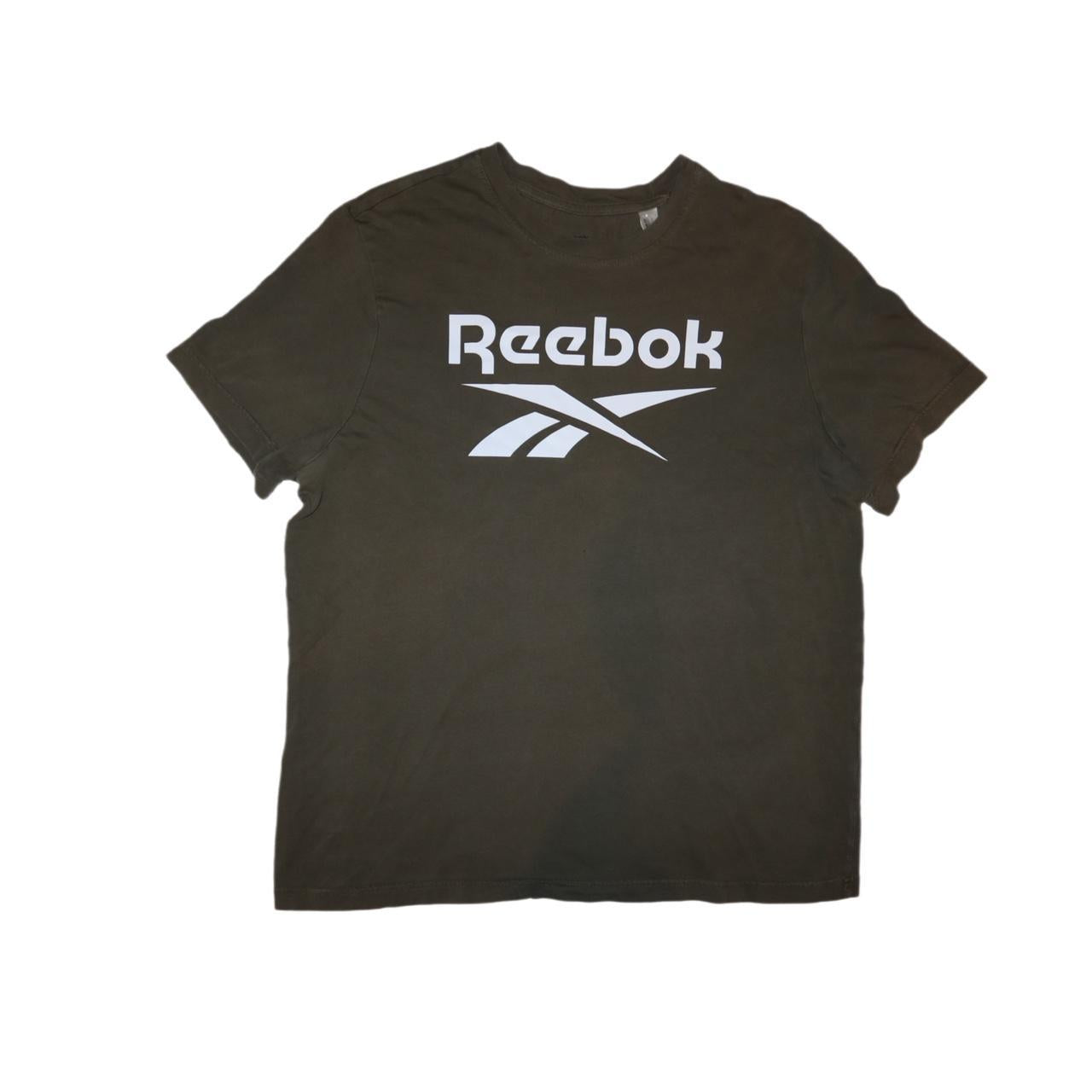 Reebok large logo Khaki Green T-Shirt Men’s -XL