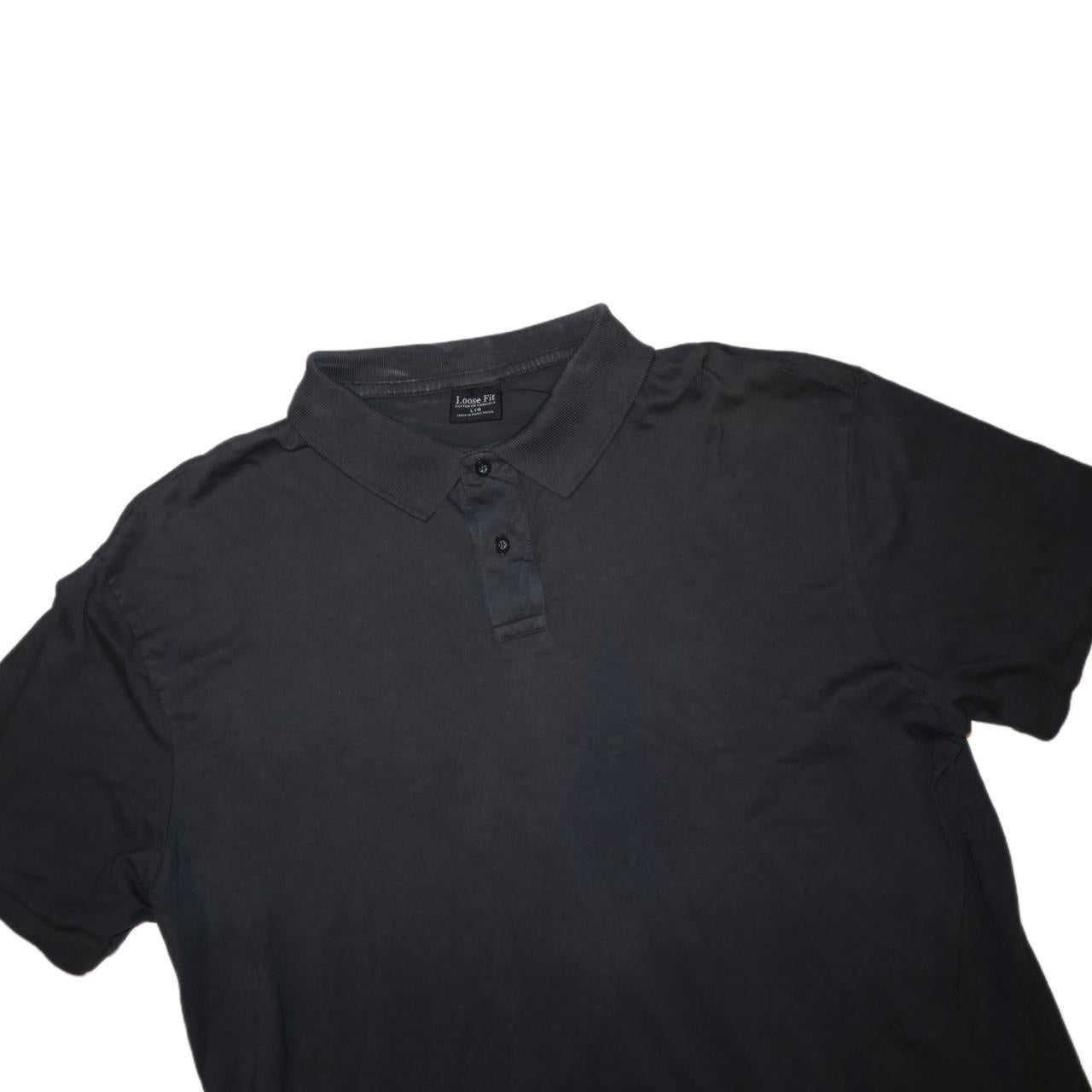 Loose Fit Plain Grey Polo Shirt Men’s -Large