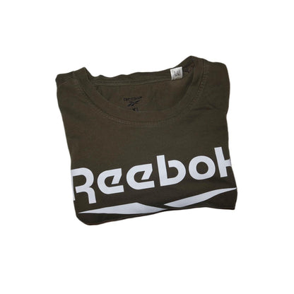 Reebok large logo Khaki Green T-Shirt Men’s -XL