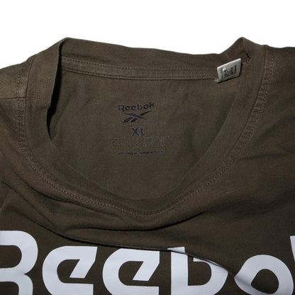 Reebok large logo Khaki Green T-Shirt Men’s -XL