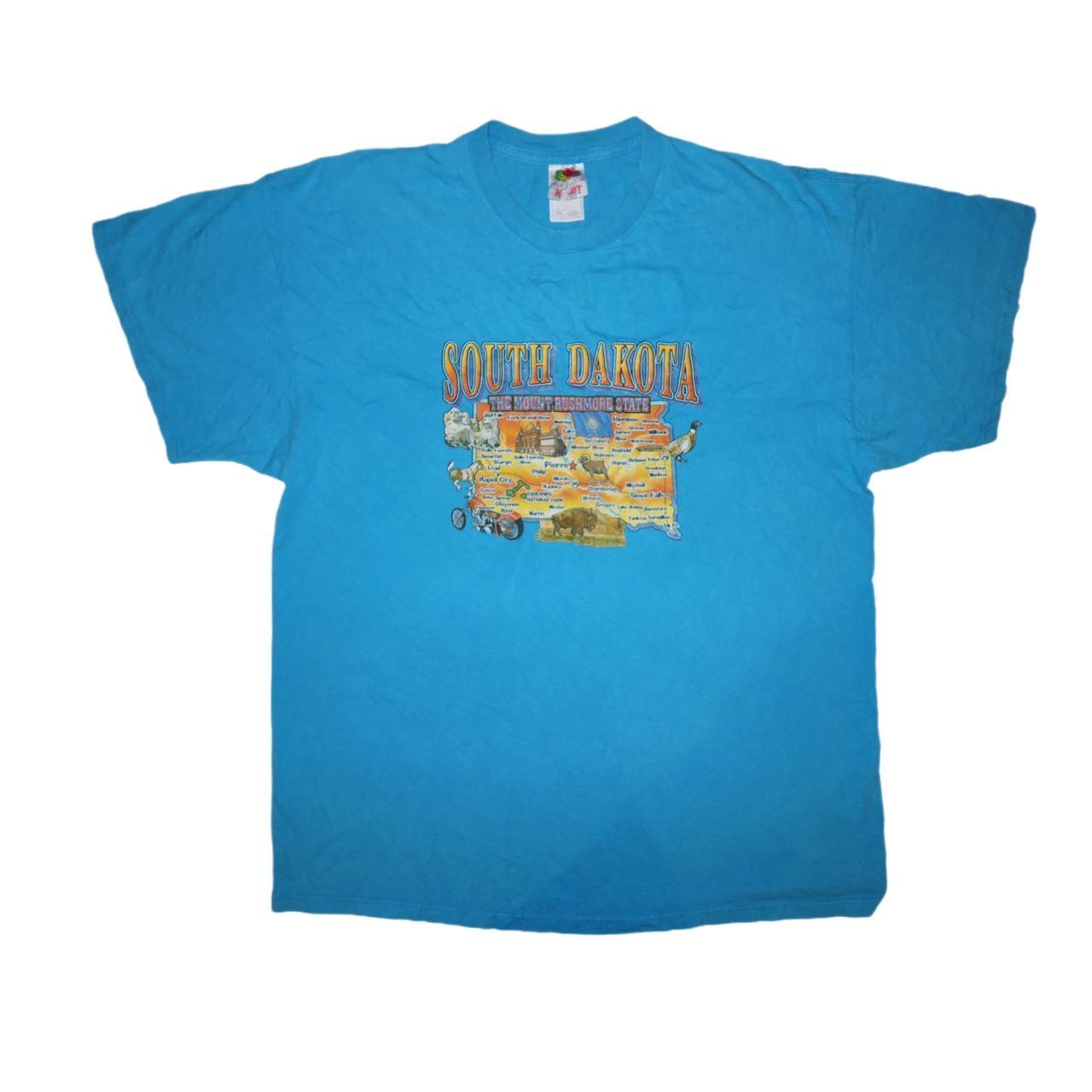 South Dakota The Mount Rushmore State Fruit of the Loom Blue T-Shirt -2XL